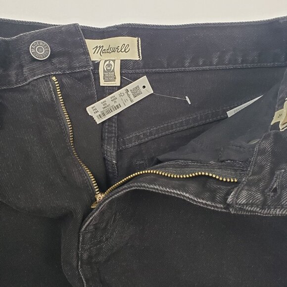 Madewell The Momjean Short Short Women's Size 25 Black Rinse High-Waisted Denim - Picture 12 of 16